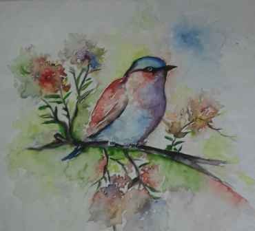 A Beautiful Bird Water Colour By Ankur