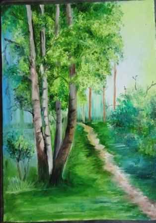 A Natural Scenery Oil Painting By Ankur