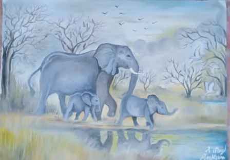 Wildlife Landscape Oil Painting By Ankur