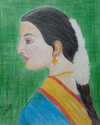 Sideview Of A Woman Kids Drawing