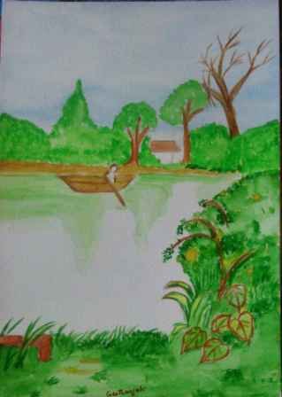 Natural Scene Greenery Kids Drawing