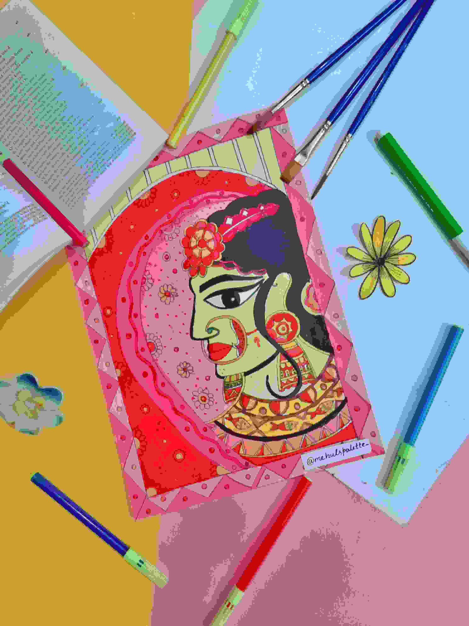 Durga puja bijoya dashami drawing/Dhunuchi naach drawing/durga puja scenery  drawing