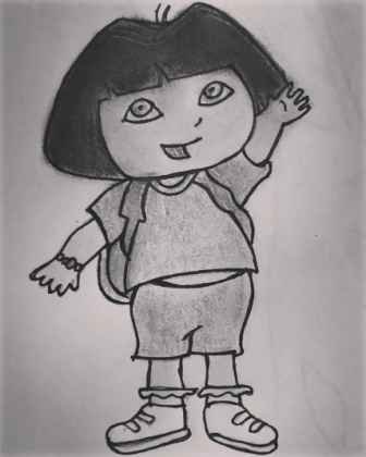 Dora Drawing | Step by Step Dora Drawing for kids | Cartoon Drawing| Dora  the Explorer - YouTube