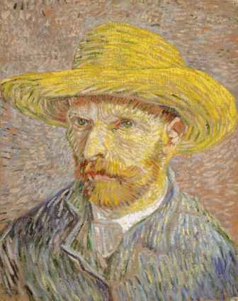 Self Portrait With Straw Hat Artist Vincent Van Gogh Year 1887 Media O