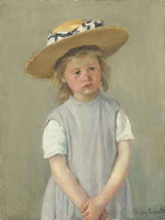 Child In A Straw Hat Artist Mary Cassatt Year 1886 Medium Oil Painting