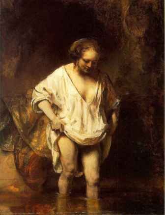 A Woman Bathing In A Stream Hendrickje Stoffels Artist Rembrandt Year 