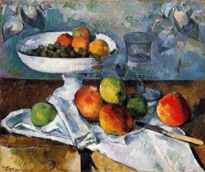 Fruit Bowl Glass And Apples Artist Paul Cezanne Dimensions 46 Cm X 55 
