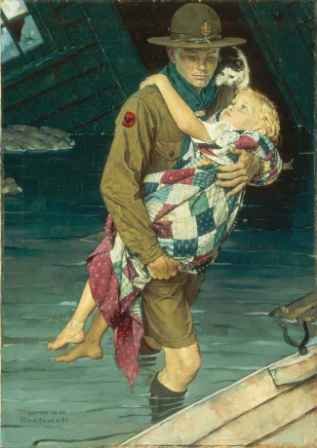 Art Work A Scout Is Helpful Artist Norman Rockwell Created 1