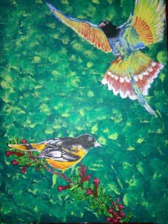 Bird N Nature Acrylic On Canvas 12x18
