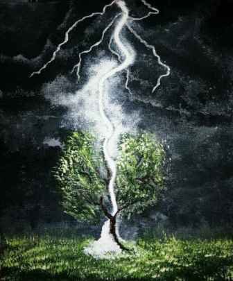 Thunder N Lightning Acrylic On Canvas 10x8