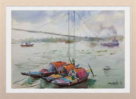 Watercolor Painting On Paper Done On Spot At Princep Ghat Kolkata