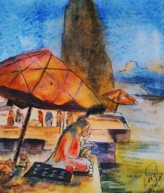 Fisher Women Near The River Depicting Urban Indian Life Series 018