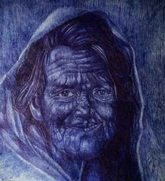 Old Village Mamma Ball Pen Portrait Ball Pen Series 005
