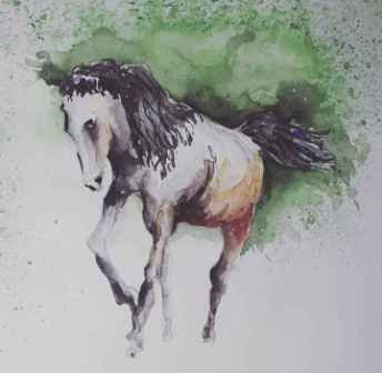 Running Horse Painting Medium Watercolour Follow Me On