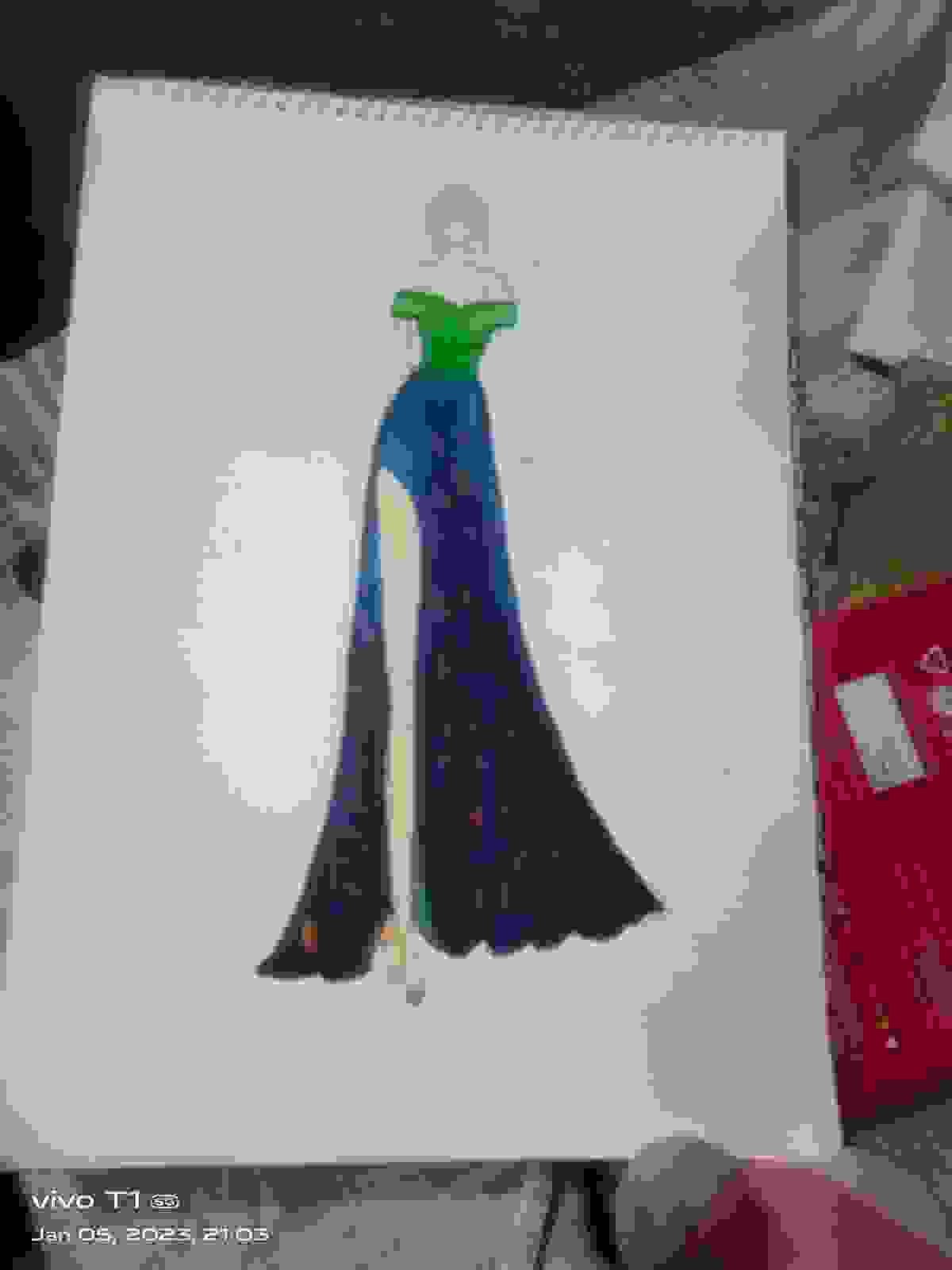 Painting Of Fashion Figure In Fibre Criteria Acralli Paint A