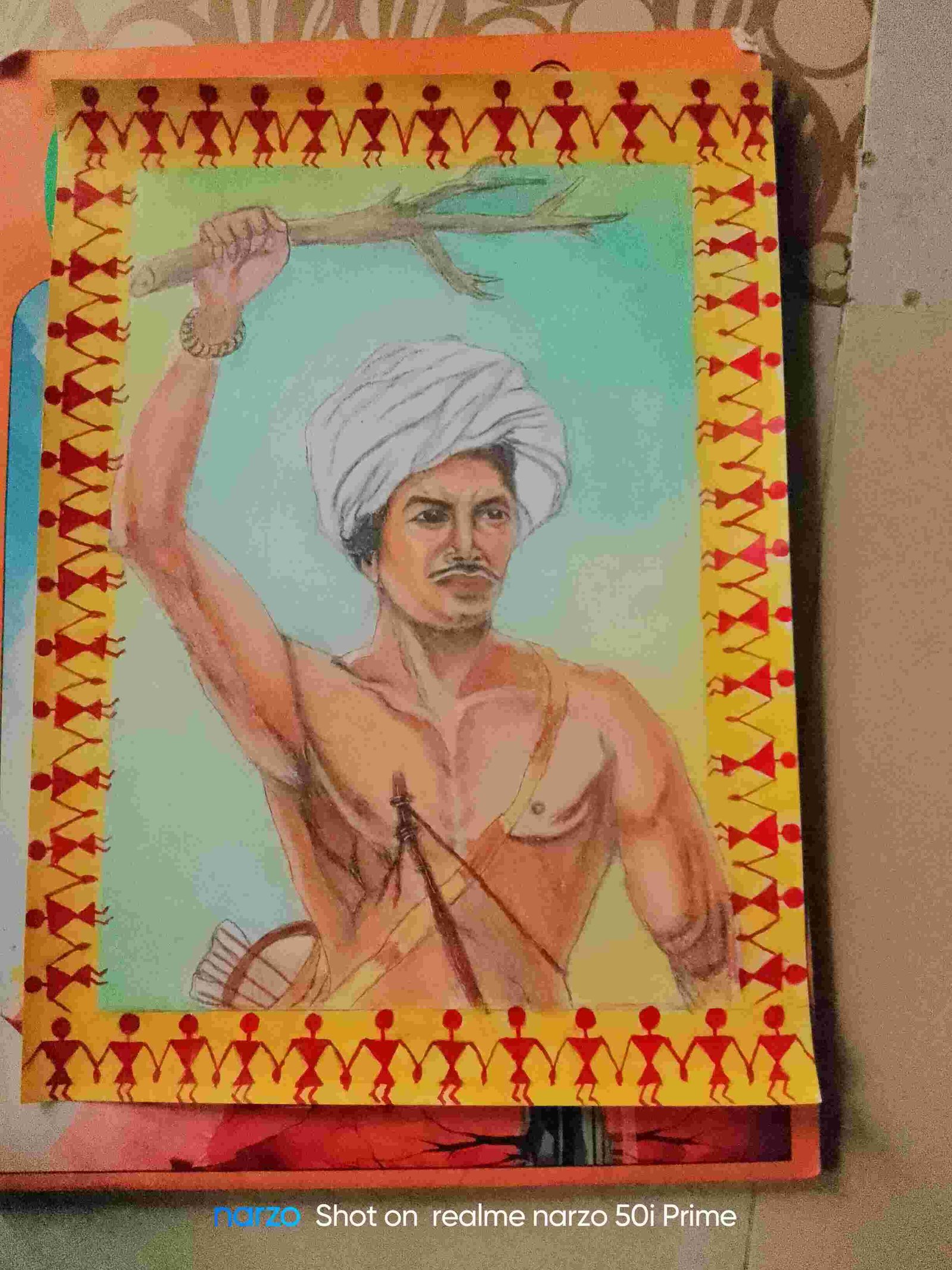 Folk Hero Birsa Munda Portrait Sketch