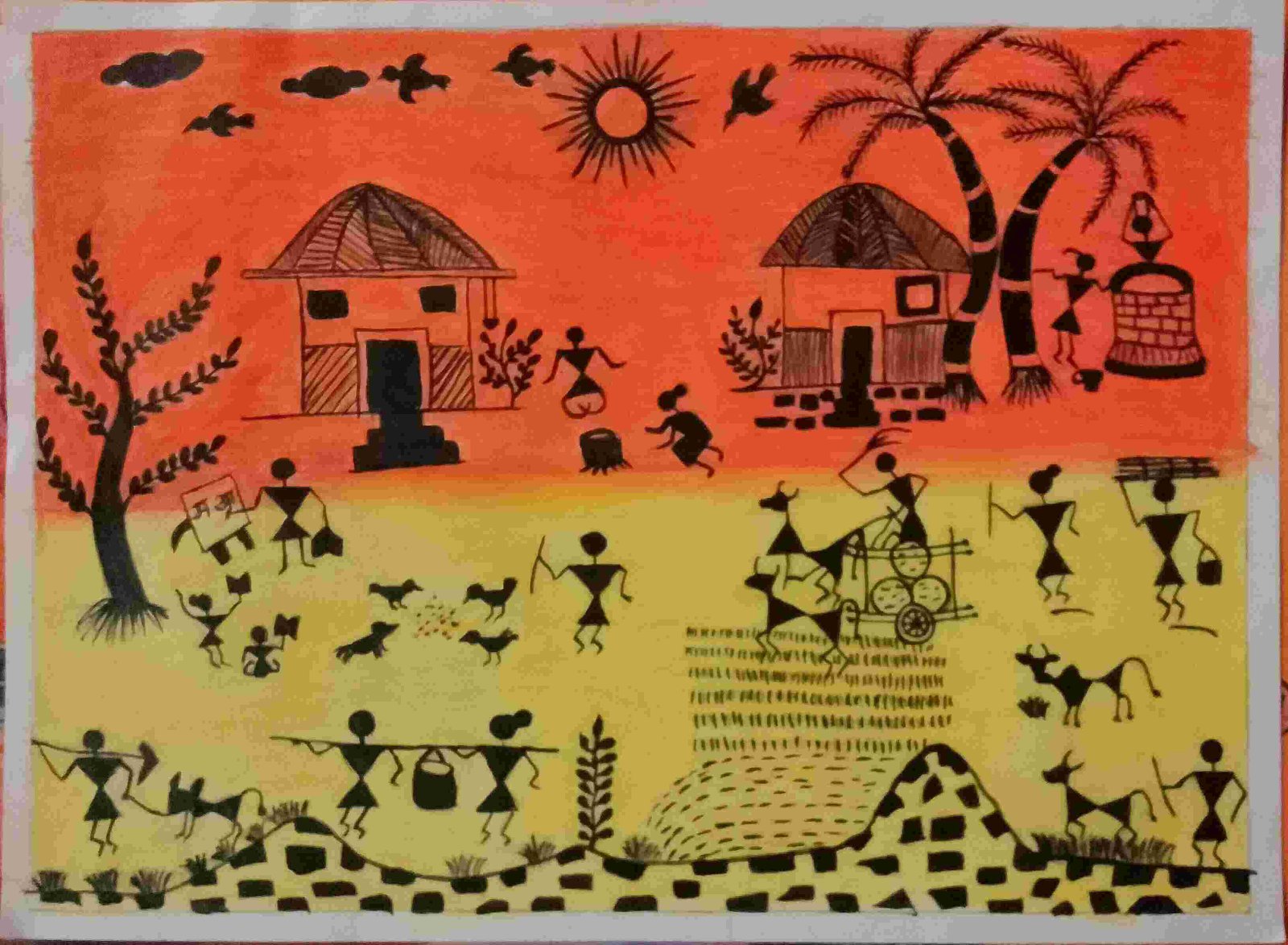 Tribal Life Of India Cultural Depiction In Warli Painting
