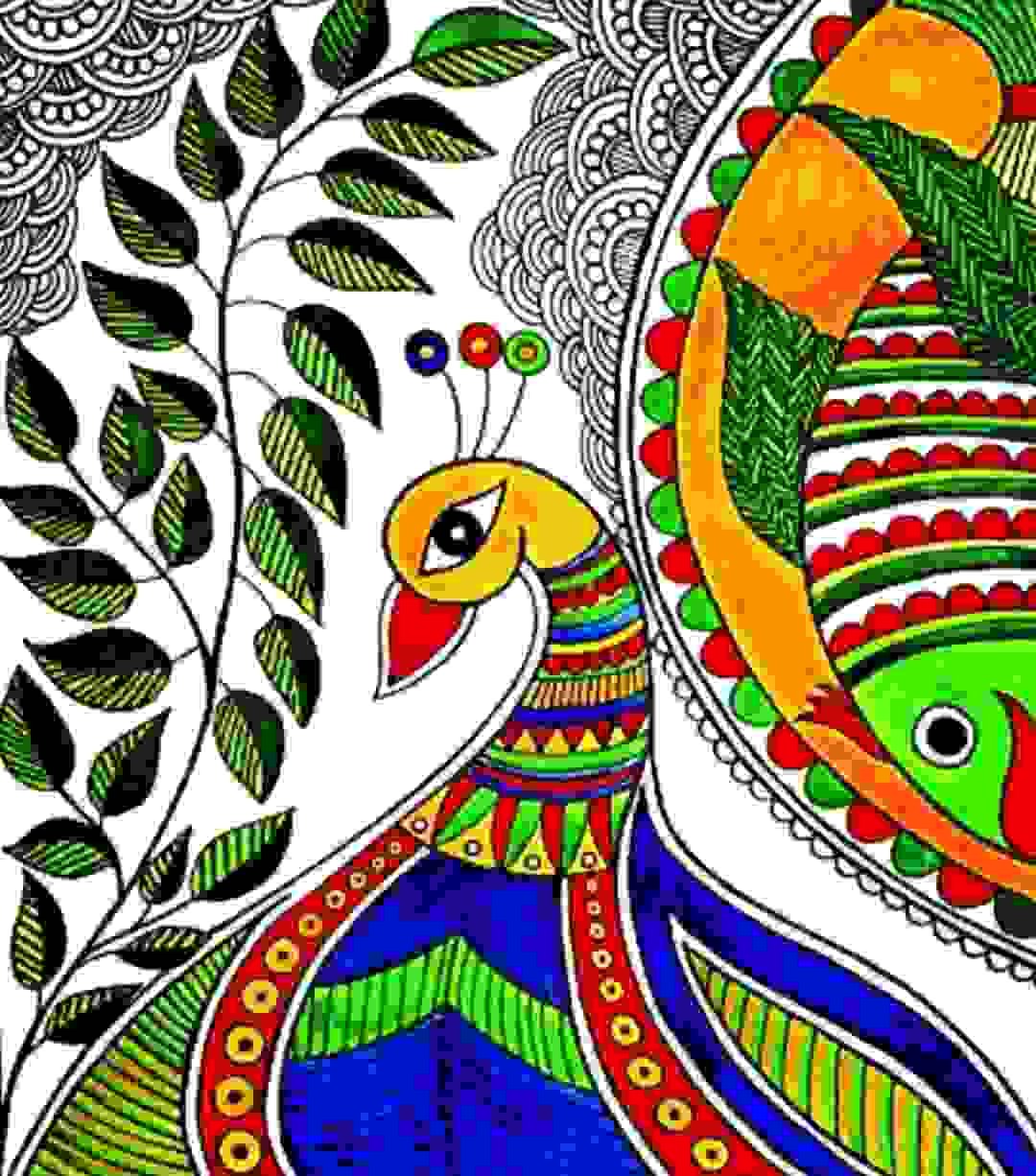 Painting Of Madhubani Painting In Paintings Size A4size Sq C