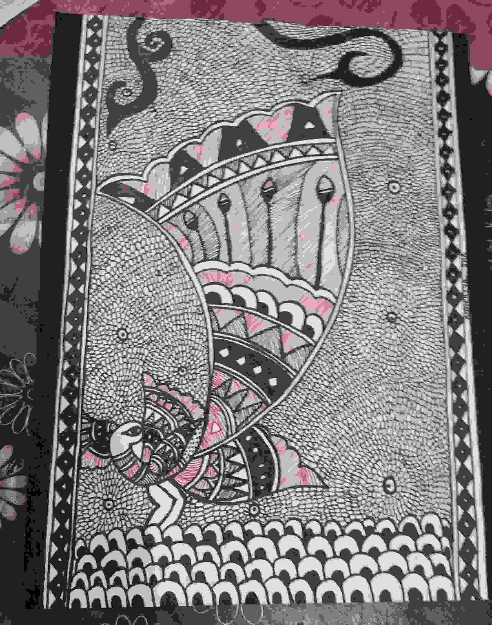 Painting Of Peacock Madhubani Painting In 1piece Size A4 Sq 