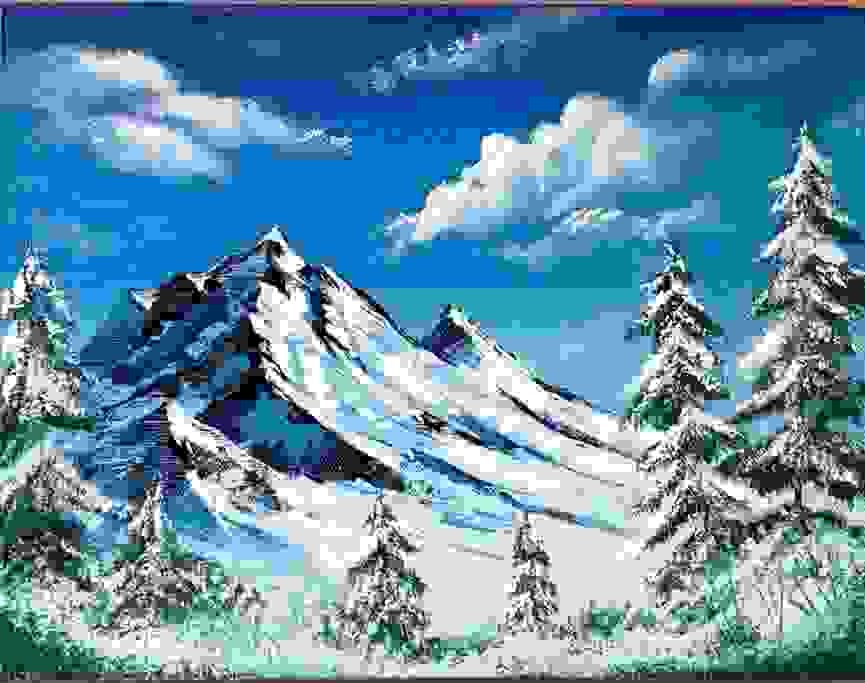 Painting Of Himalaya Mountain In Acrylic Paint Size 1812 Inc