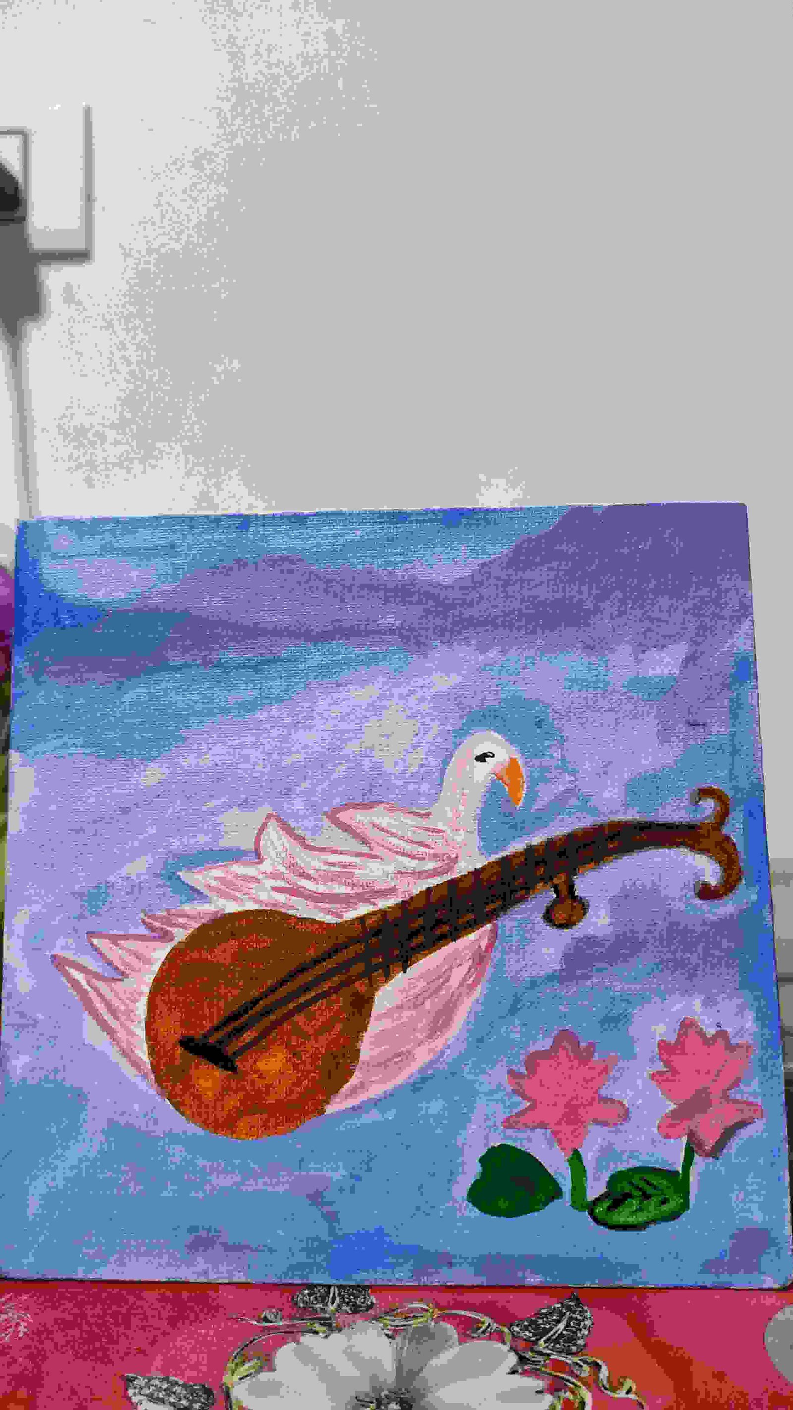 Painting Of God Of Saraswati Art Work In Bengali Education