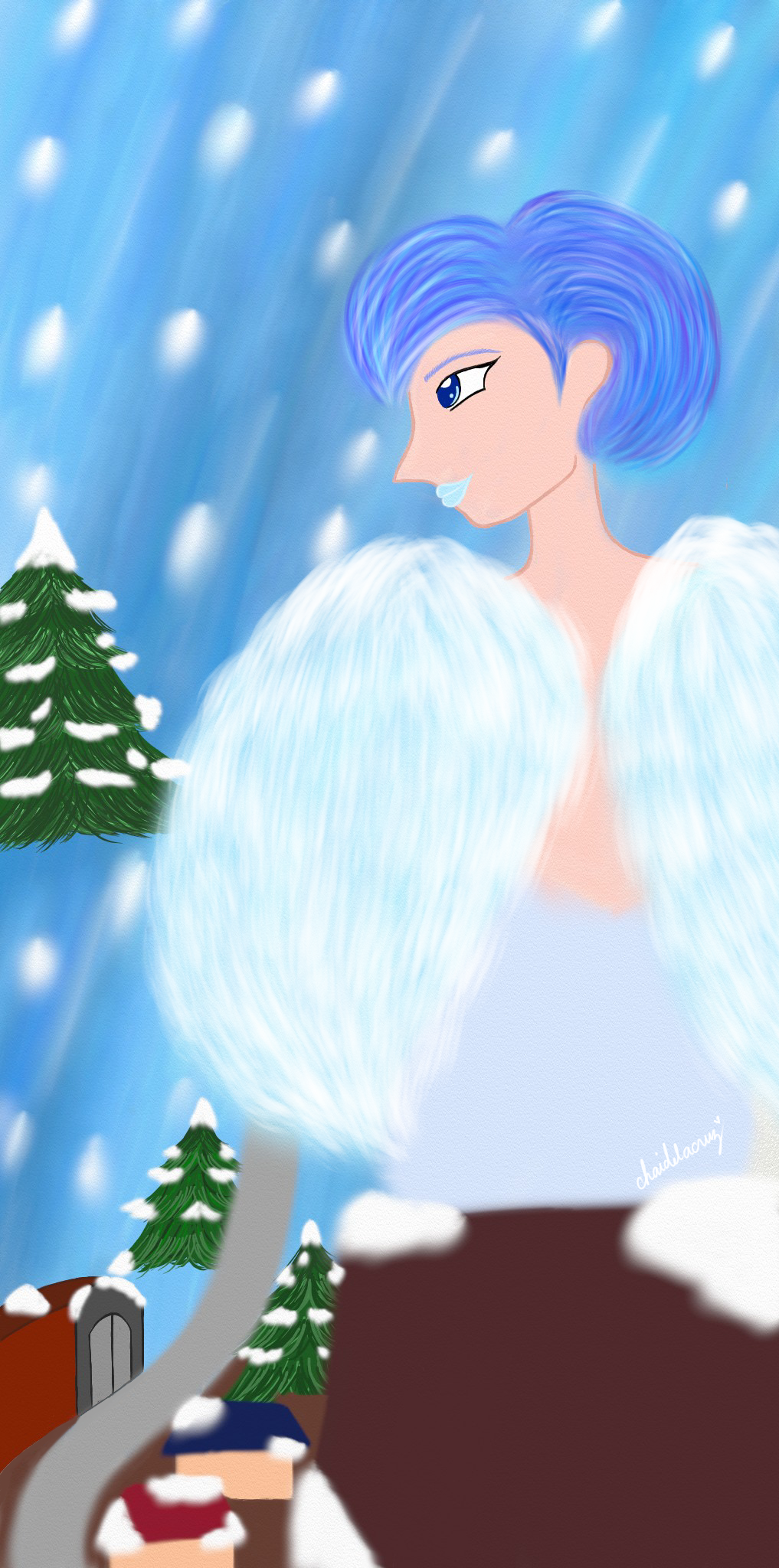 Painting Of The Winged Watcher In Ibispaintartrage Size