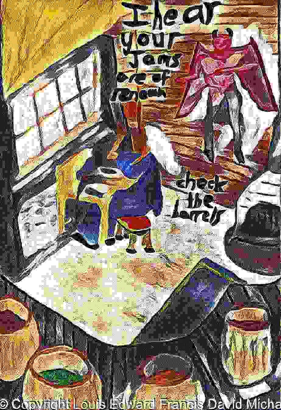 Painting Of The Jam Makers Proposal In Drawn And Digitally R