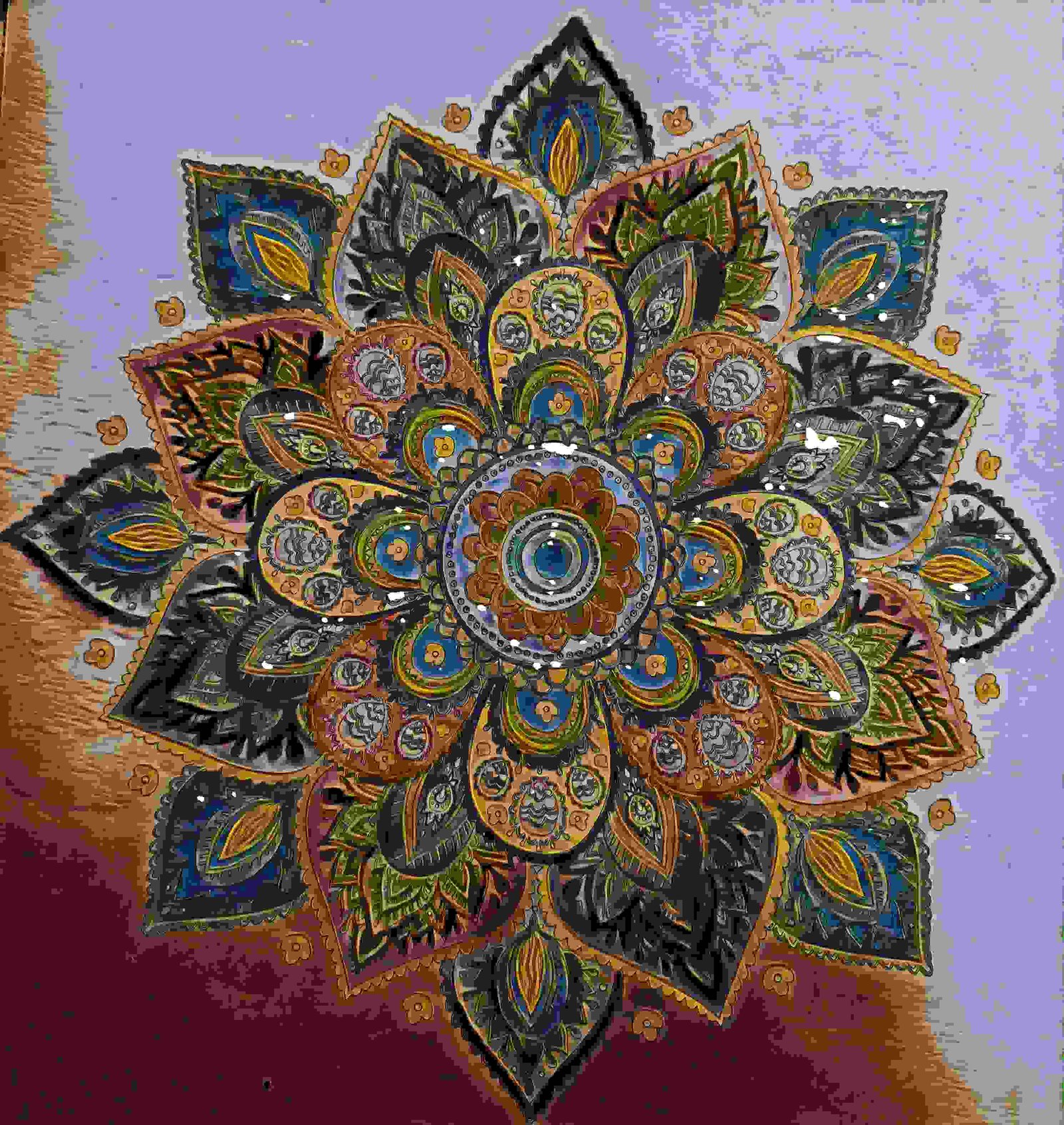 Painting Of Mandala In Drawn And Digitally Rendered