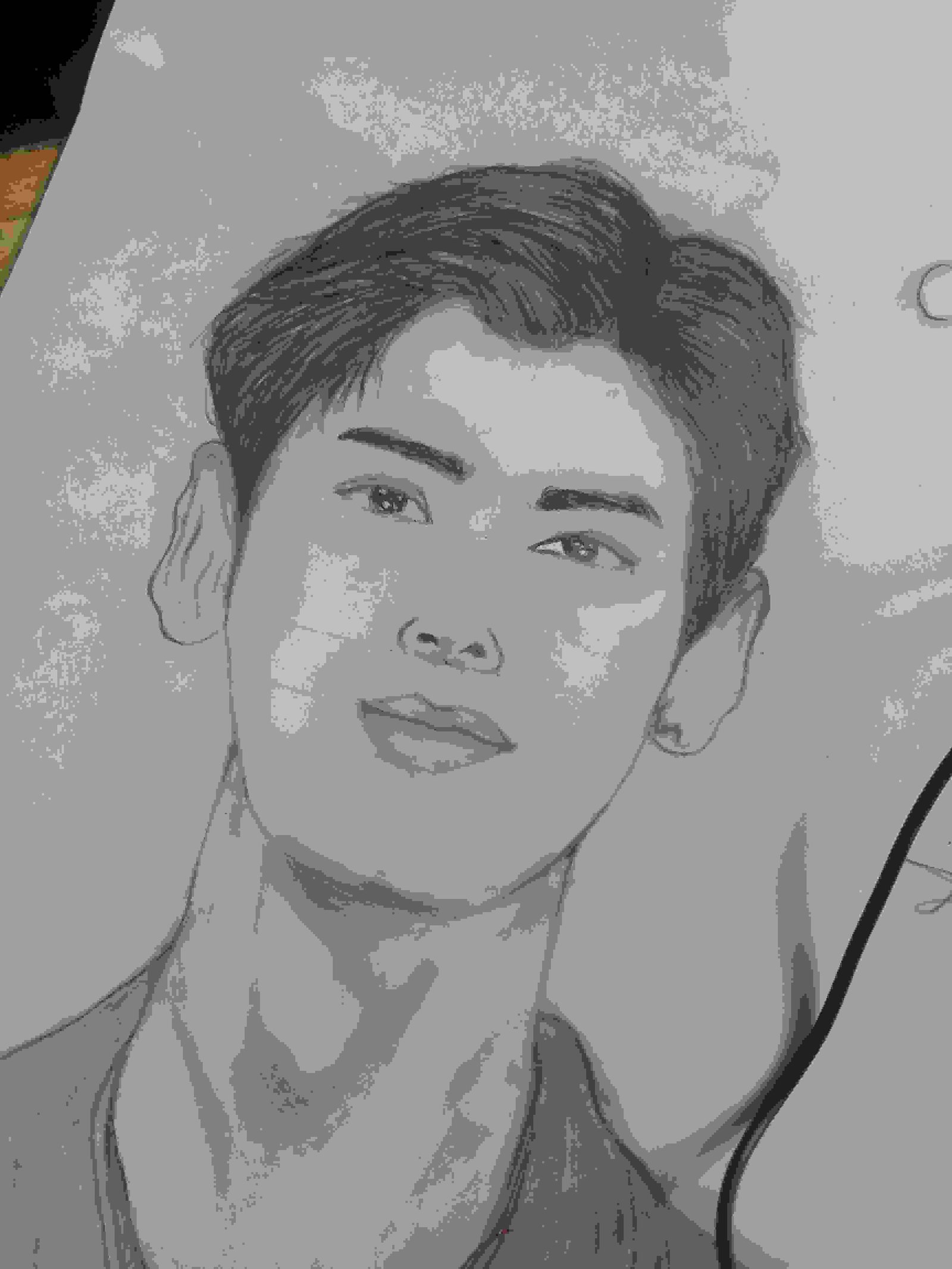 Painting Of Cha Eun Woo In Sketching Size A4 Sq Cm Price