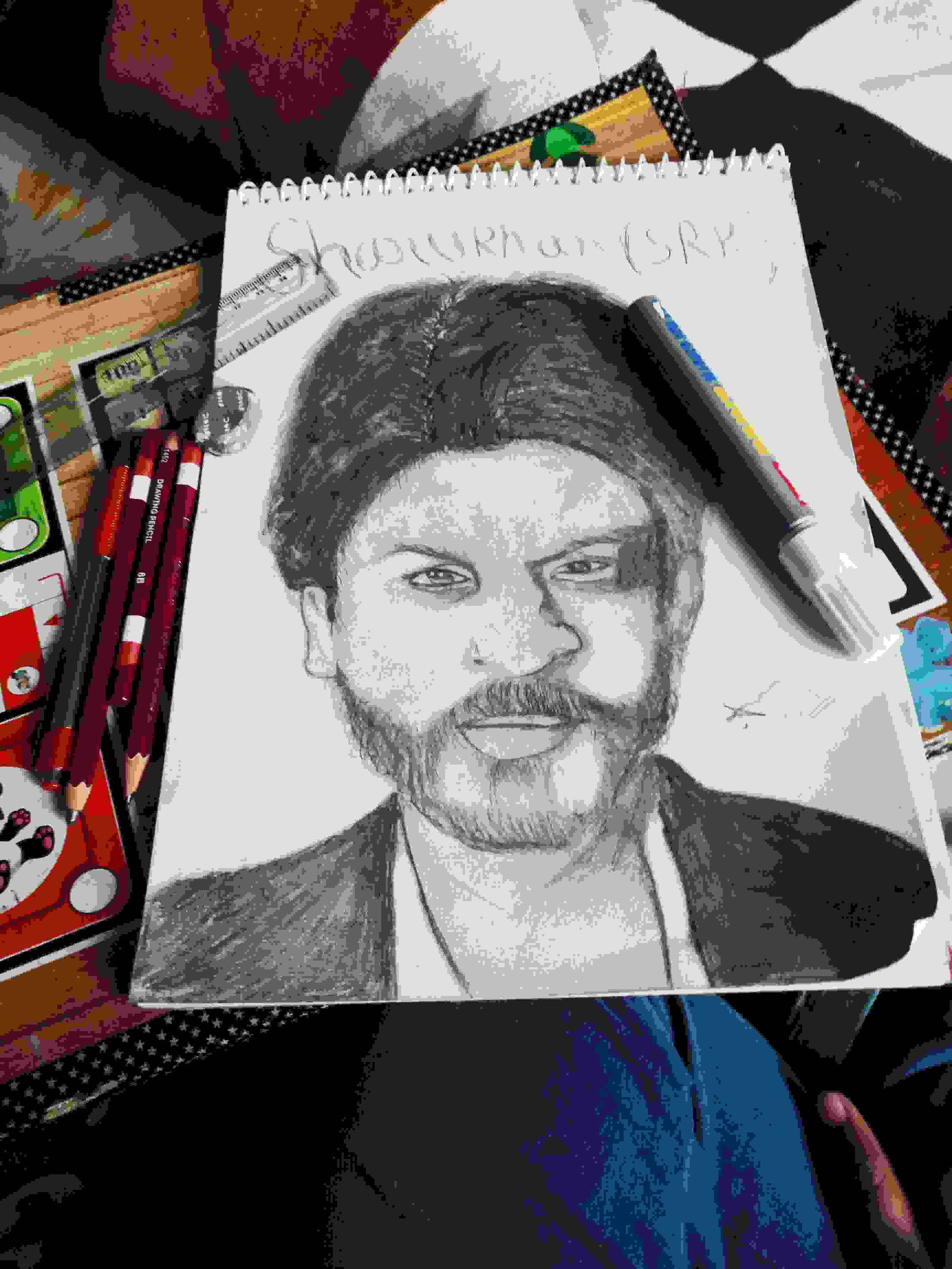 Painting Of Shahrukh Khansrk In Sketching Size A4 Sq Cm