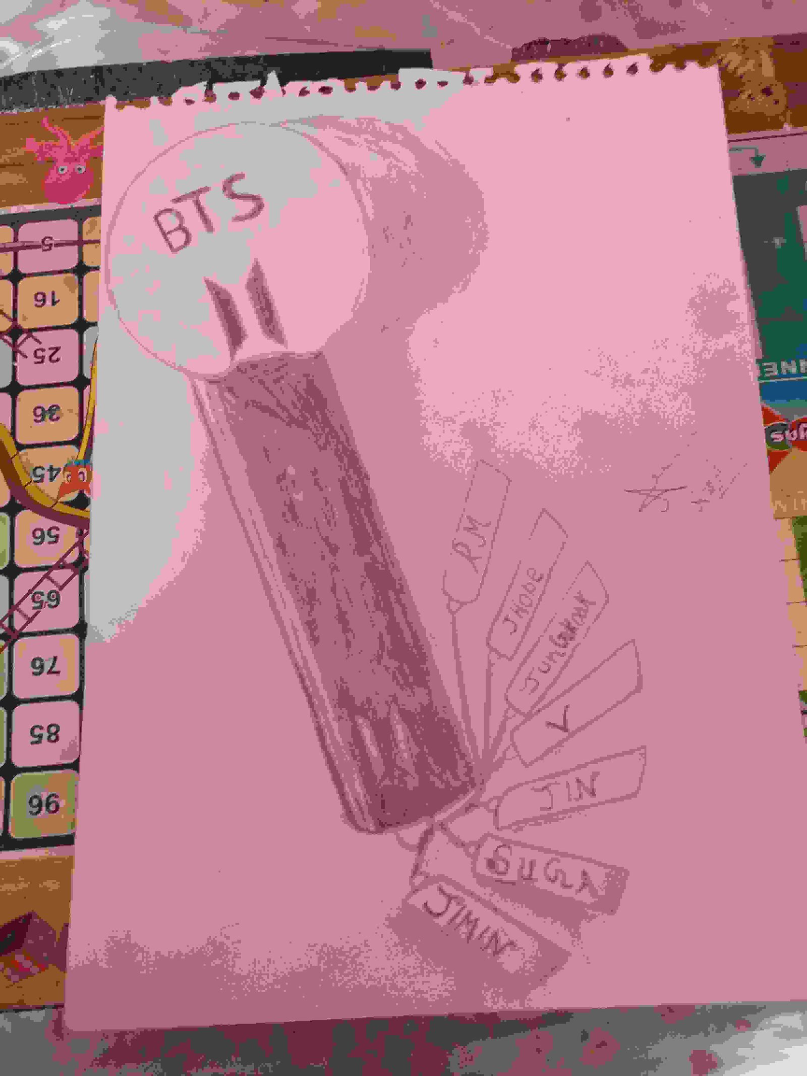 Painting Of Bts Strike In Sketching Size A4 Sq Cm Price 200 