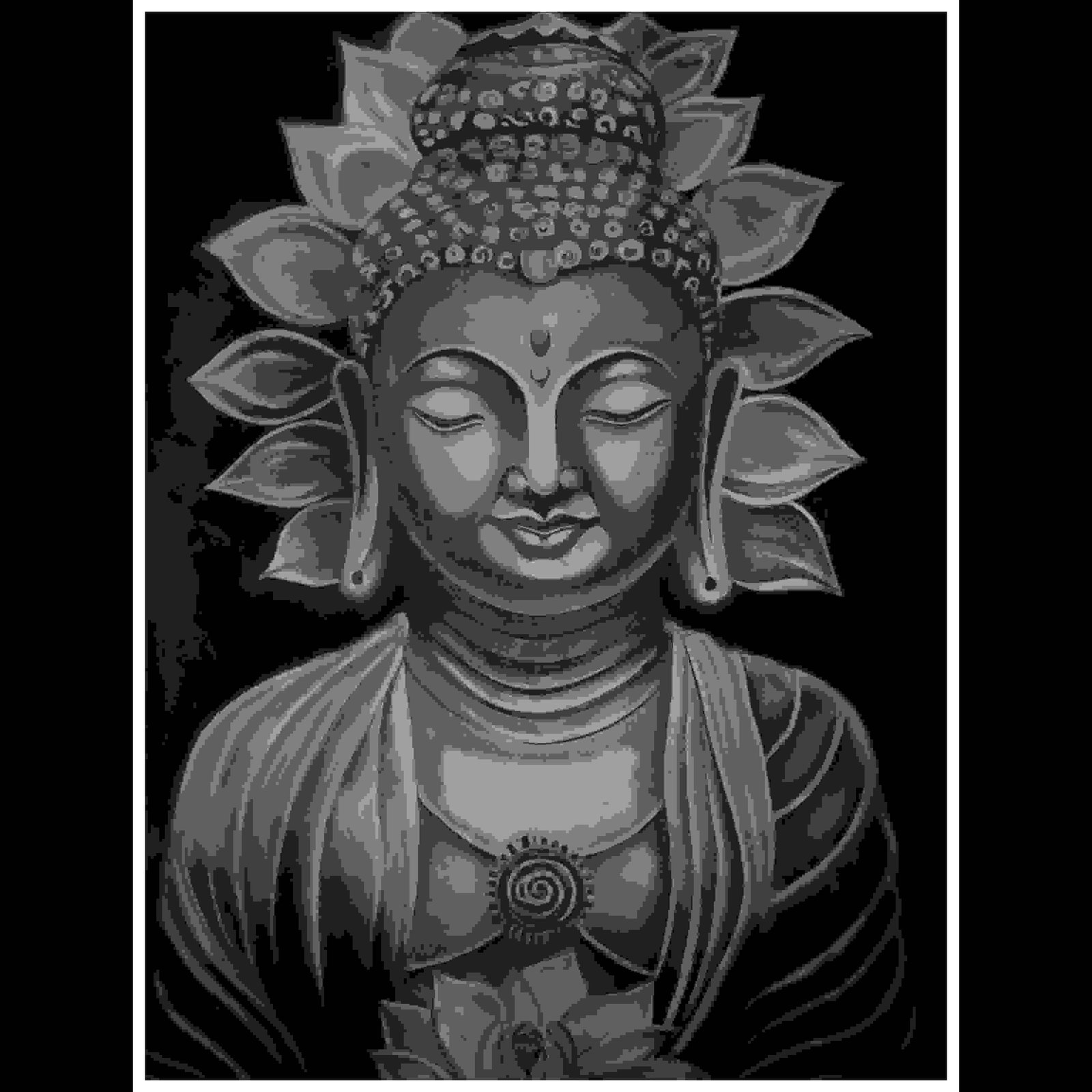 Painting Of Lord Buddha 2024 Pencil On Paper By