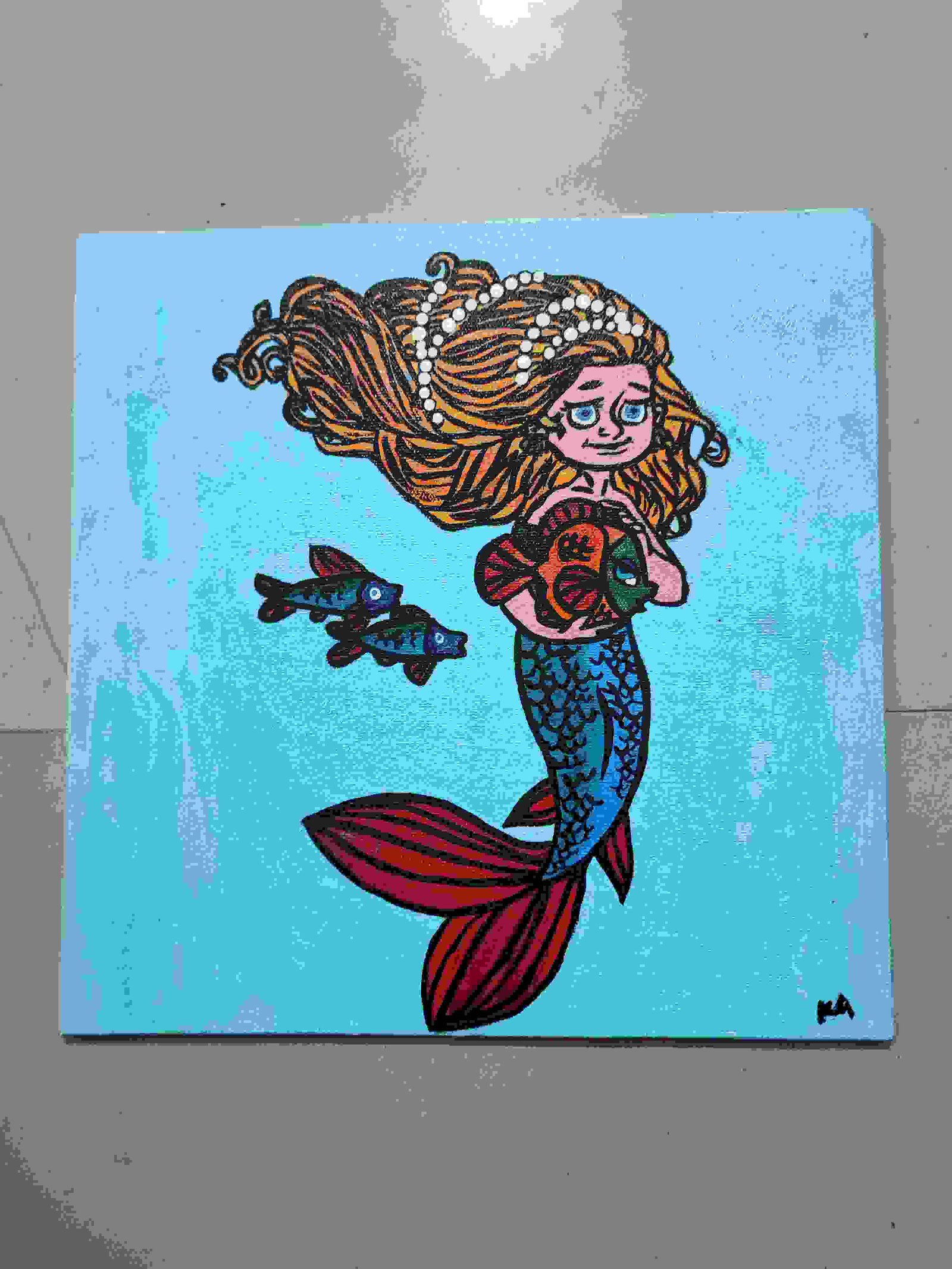 Painting Of Mermaid In Acrylic Painting Size 3030 Sq Cm Price 100 Form
