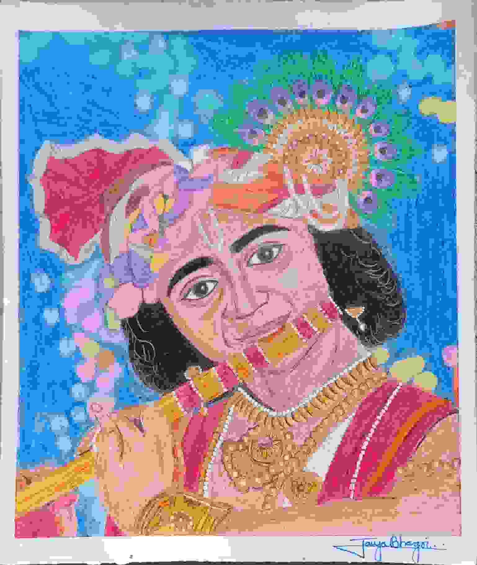  Oil Pastel Colour Painting Jai Shree Krishna 
