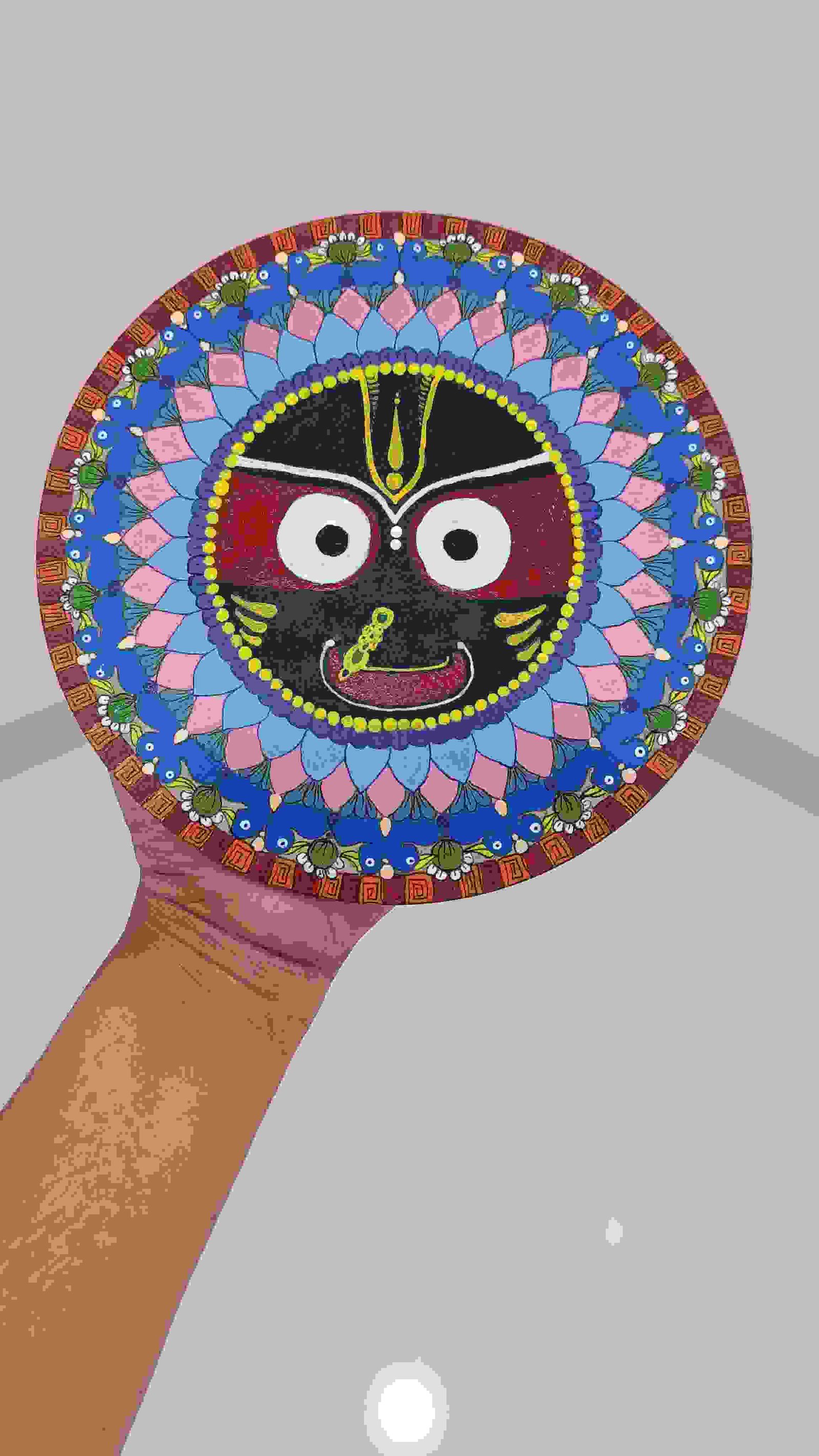 Jay Jagannath Jagannath Maharaj Portrait In Floral Mandala Art