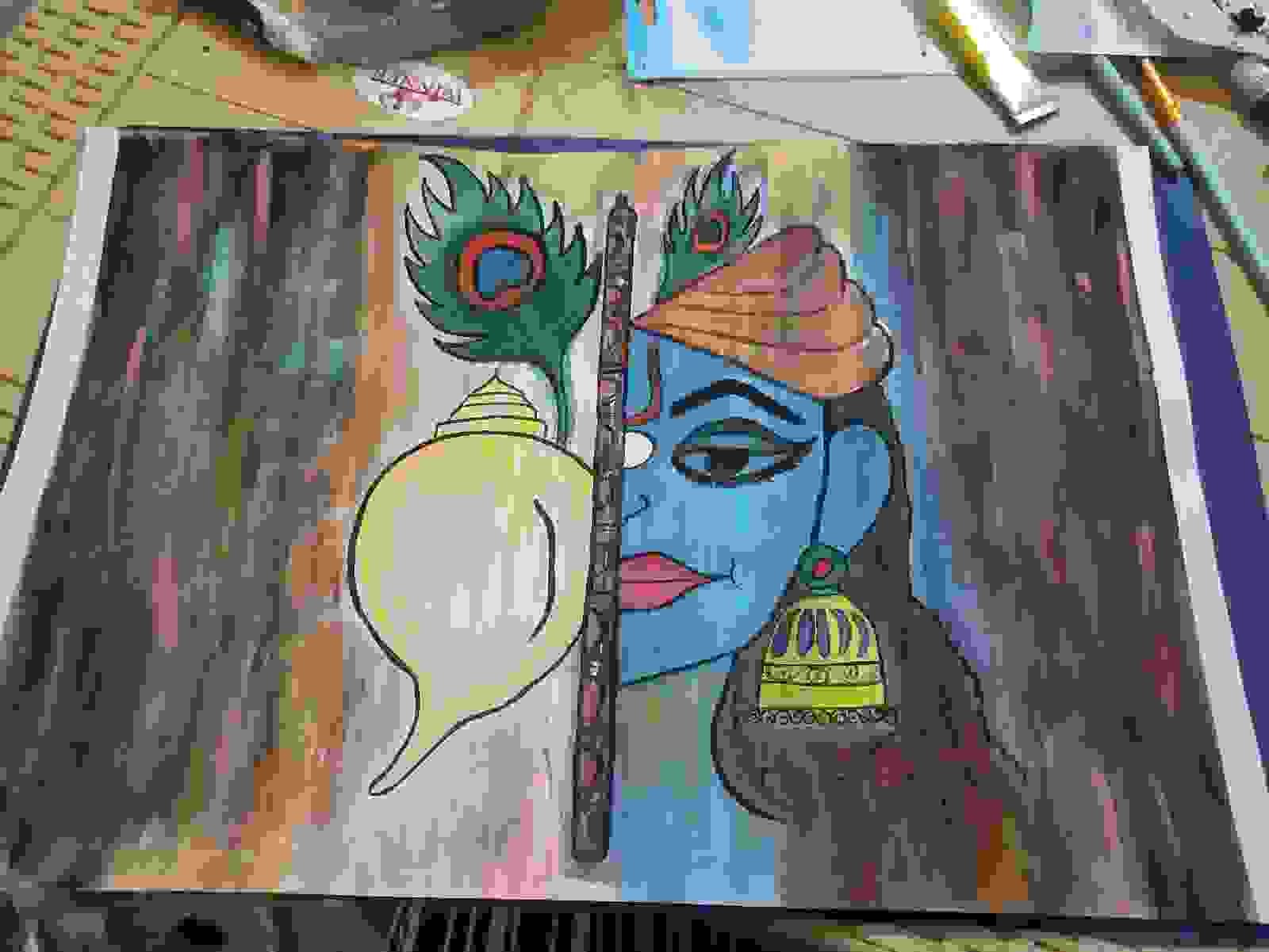 Painting Of Krishna In Painting Size 3040 Sq Cm Price