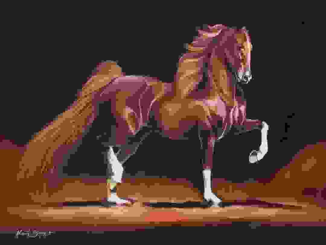 Brown Horse Dancing Painting