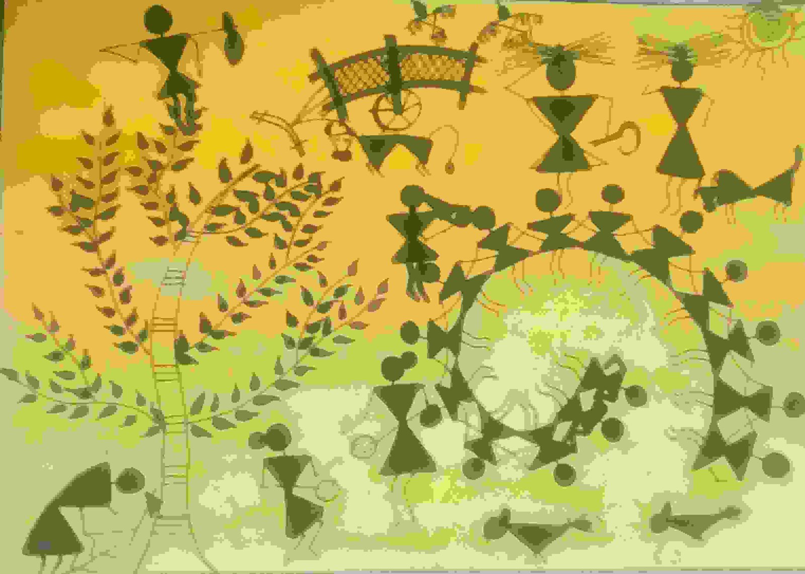 Painting Of Warli Art In Warli Art Size A4 Sq