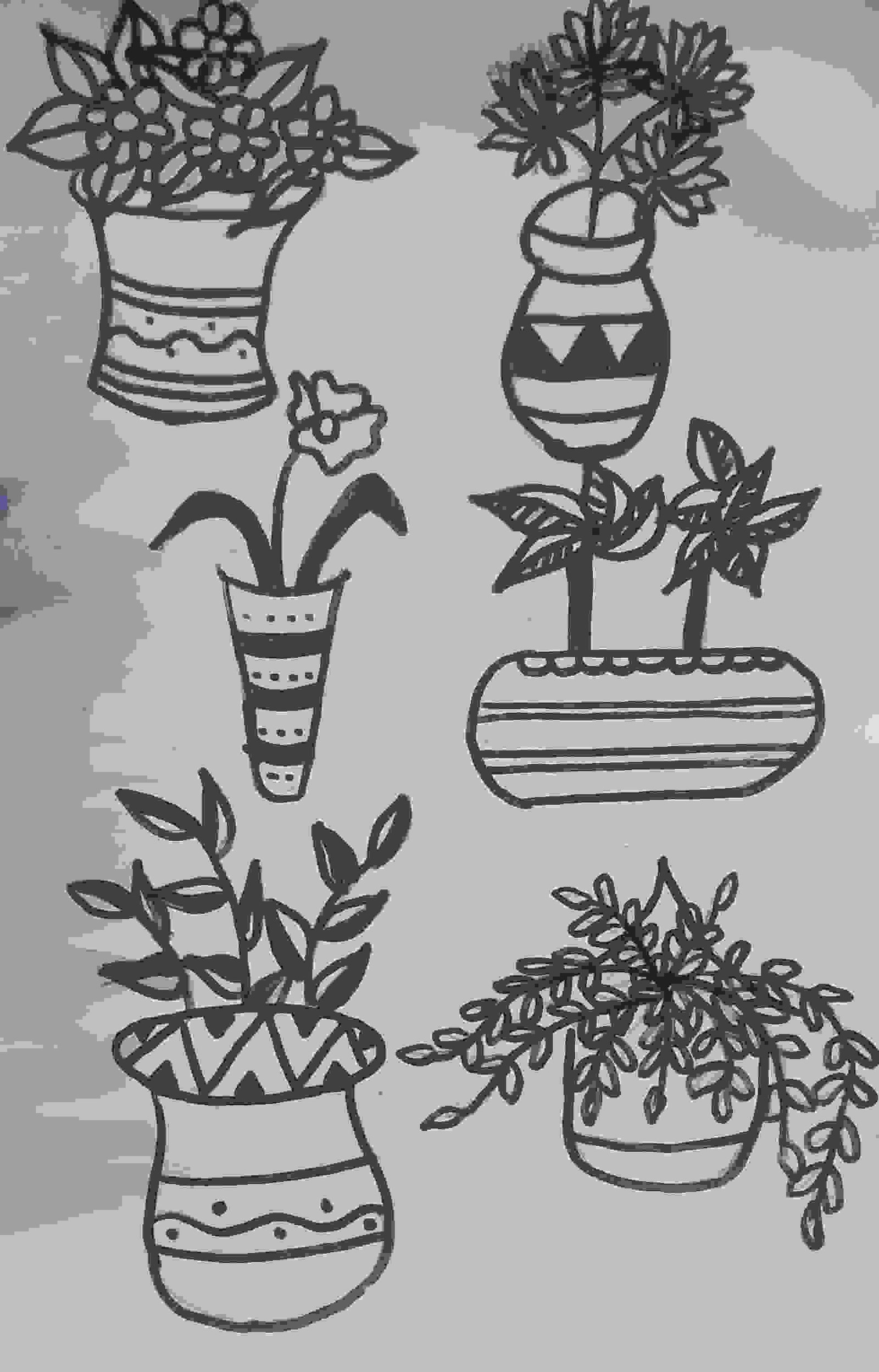 Painting Of Doodle Plants In Doodle Plants Size A4 Sq Cm