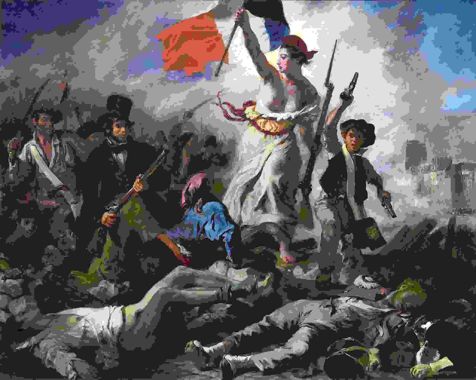 Painting Of Liberty Leading The People In Oil Painting On