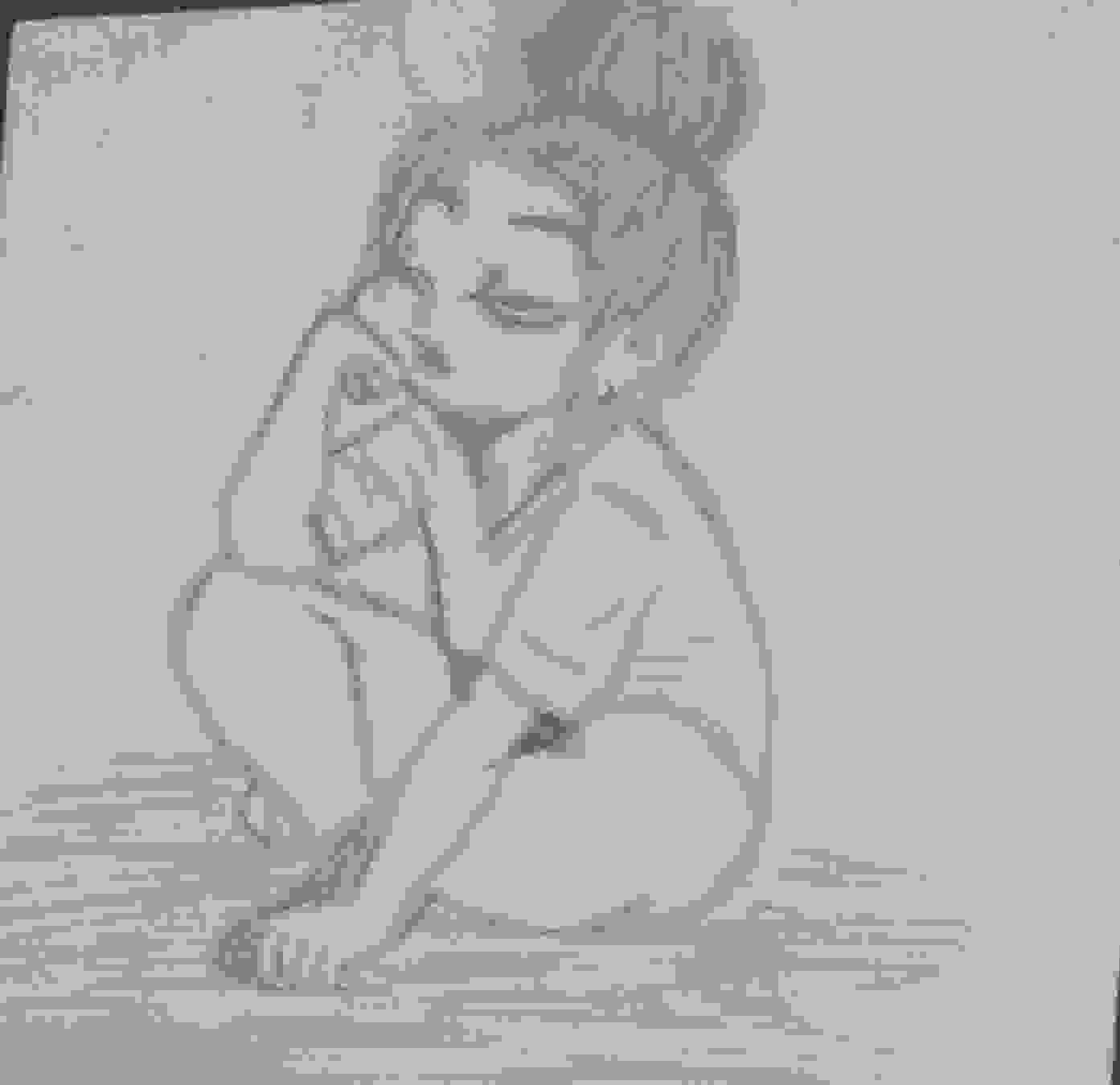 Simple Pencil Sketch Of A Girl Teenage - GranNino