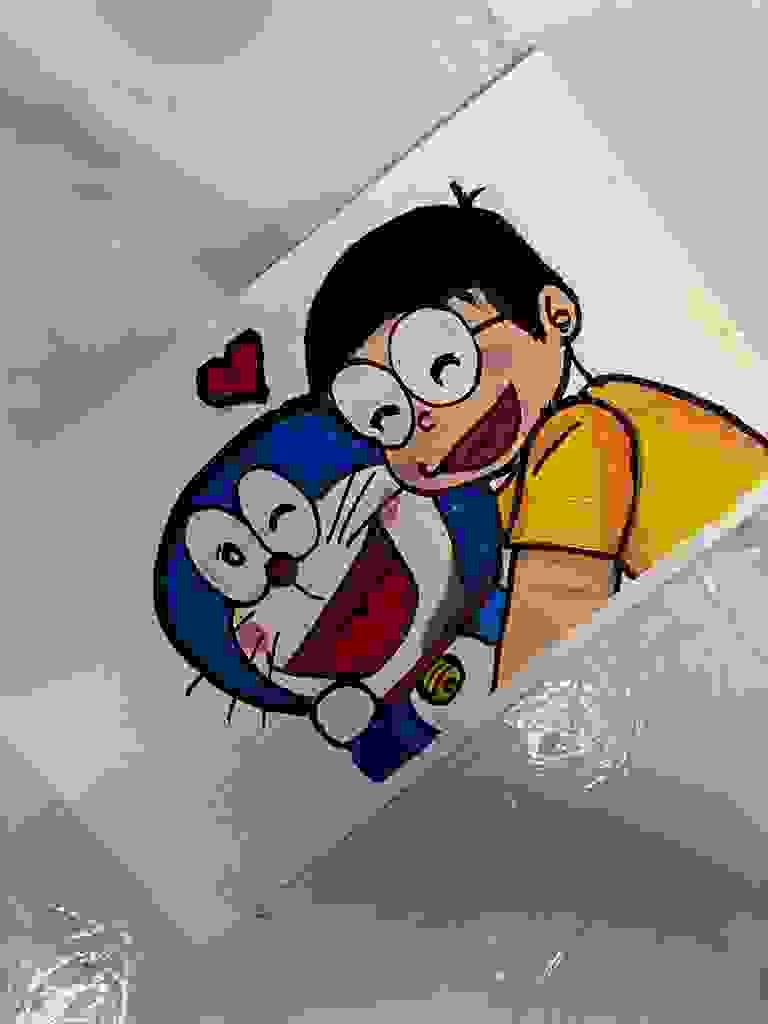 Painting Of Doraemon Nobita Famous Cartoon Art In Arcylic