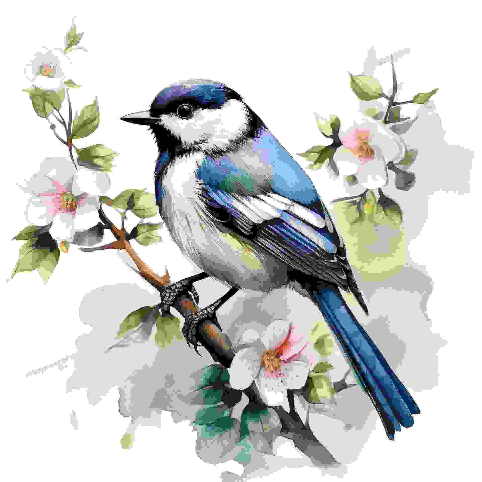 Painting Of Tit Bird Royalty In Painting Size 19201920 Sq