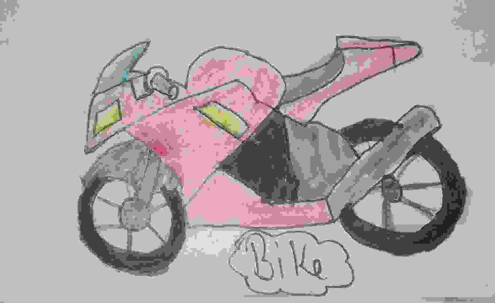 Painting Of Bike In Pencil Size 241kb Sq Cm Price 100 Best B