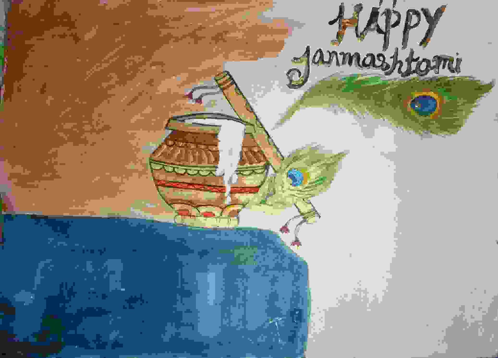 Painting Of Happy Janmashtami In Network Size 395kb Sq Cm Pr