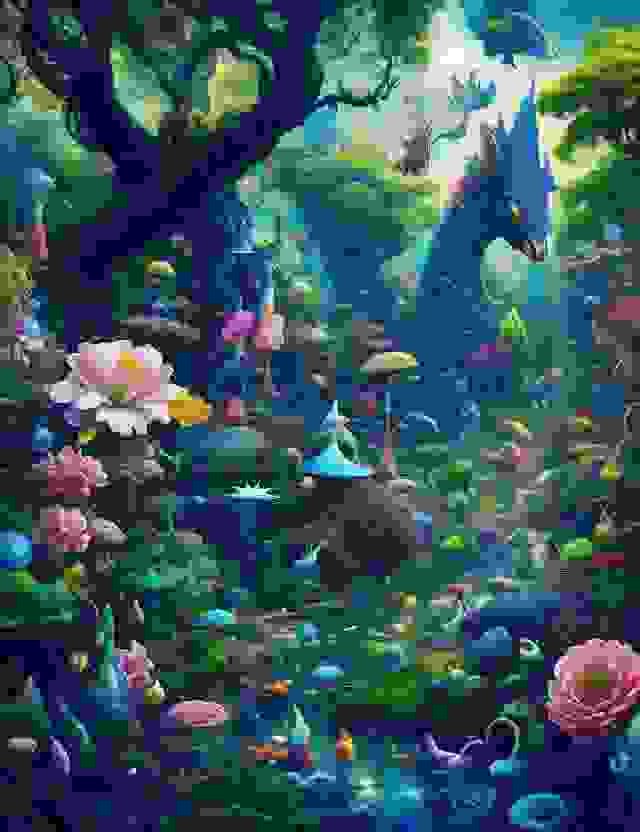 Painting Of The Magical Garden In Nft Size 640 X 832 Px Sq