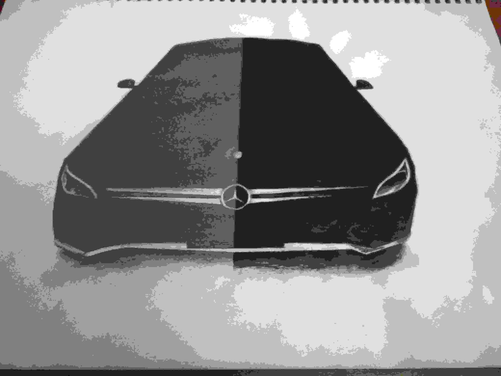 This Is A Drawing Of Mercedes Benz Car And Its Being Made