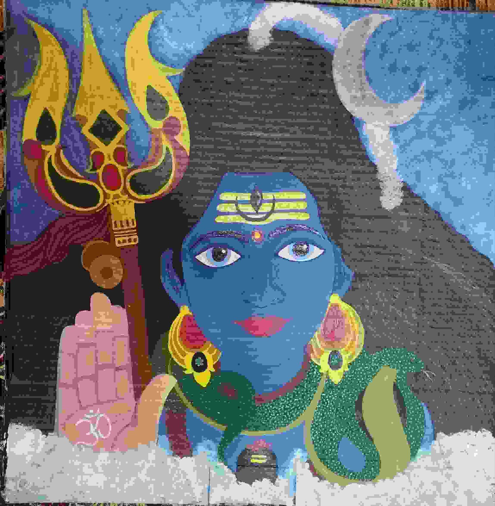 Painting Of Shiv Painting In Acrylic Colour Size 1212cm Sq