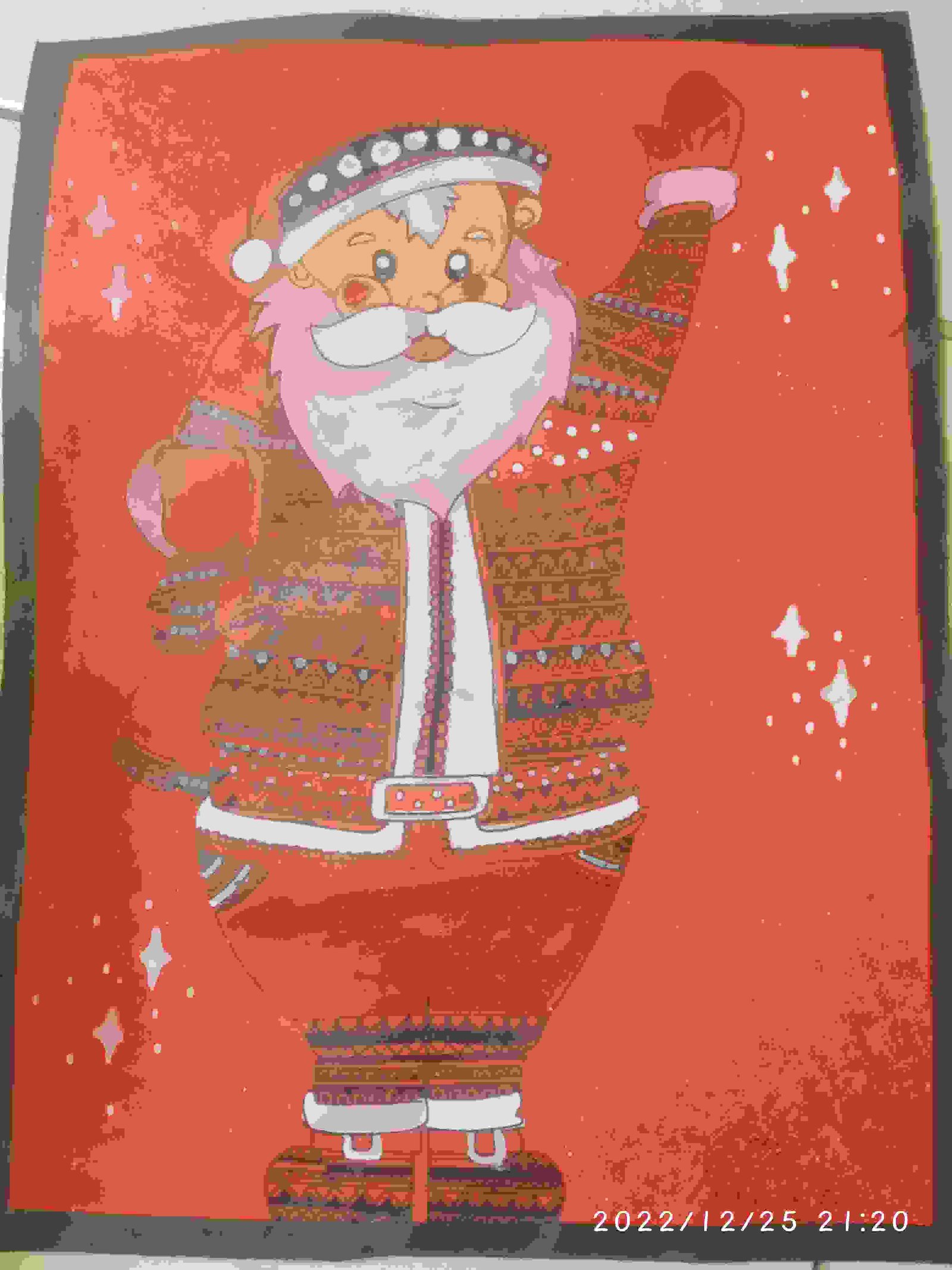 Painting Of Santa Claus With Mandala In Painting Size 20