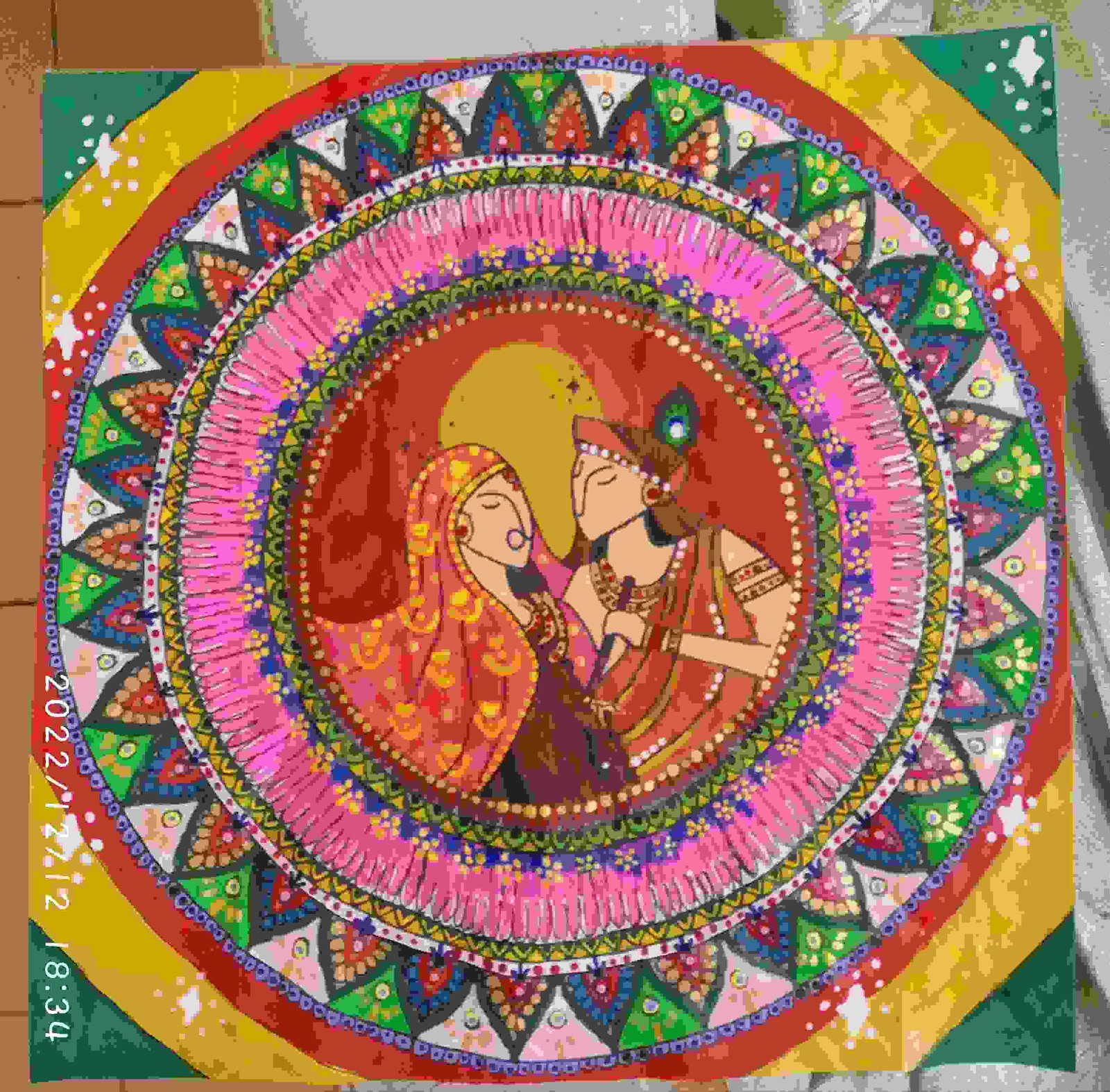 Painting Of Mandala In Canvas Sheets Size 20 Cm Sq Cm Price 